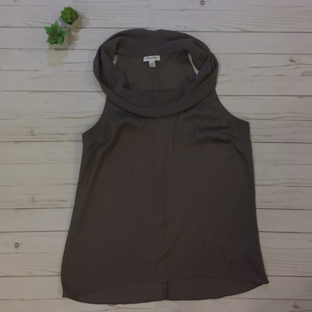 Calvin Klein Large Lavender Sleeveless Cowl Shirt